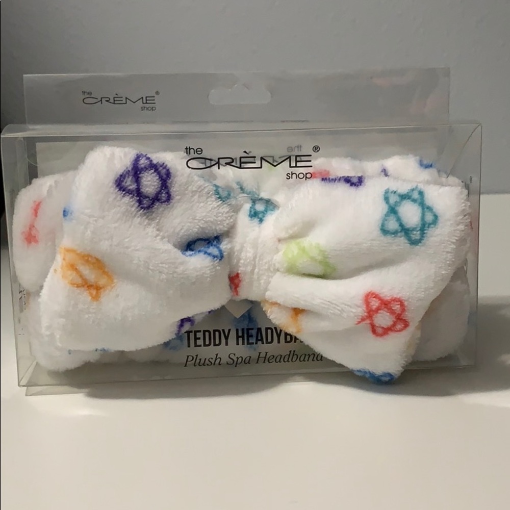 The creme shop plush teddy bow spa headband